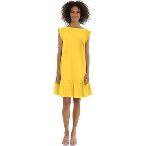 NWT Maggy London Yellow Midi Dress with Ruffle Hem